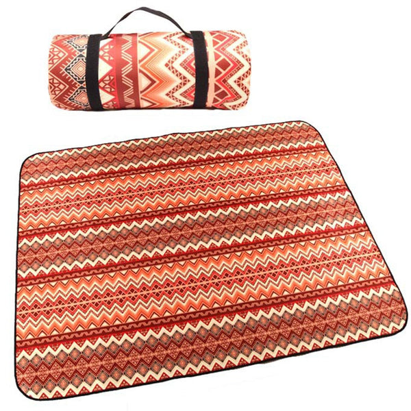Ethnic Style Outdoor Picnic Mat Moisture-proof Folding Camping Rug Beach Sleeping Pad Camping Picnic Equipment