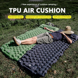 Waterproof Sleep Inflatable Mattress Outdoor Camping Cushion with Storage Bag Pillow Foldable Foot Air Filling Mat Bed