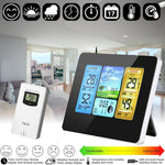 Digitales LCD-Hygrometer, Thermometer, drahtloser Sensor, Wettervorhersage, Indoor-Outdoor-Wetterstation, Uhr, LED-Wecker