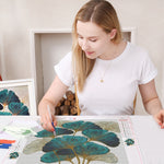 DIY 5D DIY Elmas Boyama Ginkgo Yaprakları Kiti Elmas Çiçek Resmi Rhinestone El Yapımı
