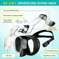 Vandeniui atsparus skystas silikoninis nardymo kaukės nuo rūko povandeniniai nardymo akiniai plaukimo įrankis su fotoaparato stovu