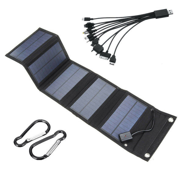 Portable 70W Solar Panel Folding Solar Energy Power Bank 5V 2A USB Output Waterproof Solar Battery Charger for Outdoor Phone