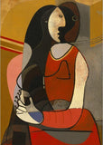 Hq قماش طباعة يجلس امرأة بابلو بيكاسو اللوحة الشهيرة الاستنساخ 50x75 سنتيمتر غير المؤطرة / Pm146