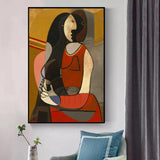 Hq قماش طباعة امرأة جالسة بابلو بيكاسو الشهيرة منتجات استنساخ اللوحة على Etsy