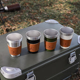 350ML Outdoor Camping Tableware Travel Cups Set Convenience Picnic Supplies Stainless Steel Wine Beer Cup Whiskey Mugs