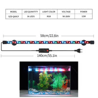 18-58 cm Aquarium Lumière LED Étanche Fish Tank Clip Lumière Sous-Marine Éclairage Submersible Lampe Plante Cultiver Lampe 90-260 V