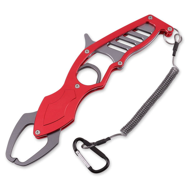 Fish Grabber Plier Controller Aluminum Alloy Fishing Gripper Gear Tools Grip Tackle Holder Fish Clamp with Rope Fishing Tongs