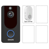 كاميرا جرس باب الهاتف الذكي IP 1080P للشقق إنذار بالأشعة تحت الحمراء للأمن اللاسلكي إنترفون واي فاي باب فيديو من EKEN V7