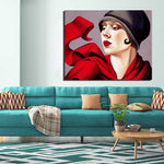 Tamara De Lempicka Painting Red Beauty Home Decor Female Portrait HQ Canvas Print