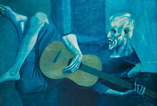 The Old Guitarist By Picasso Famous HQ Canvas Print Paintings