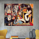 Alžyro moterų „Picasso“ aliejinė tapyba, ranka tapyta ant drobės