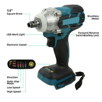 18V Cordless Brushless Impact Wrench Driver 1/2 inch 1/4 inch Socket Wrench Screwdriver Drill 330NM Power Tool for Makita Battery