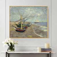Van Gogh Reproduction Fishing Boats At St. Marys Beach Oil Painting