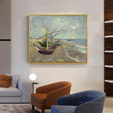 Van Gogh Reproduction Fishing Boats At St. Marys Beach Oil Painting