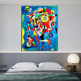 Wassily Kandinsky مجردة ملونة جدار الفن الإطار متاح HQ قماش طباعة