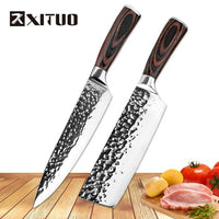 Xituo Ganivet de cuina 8 Ganivets d'acer inoxidable Carn polpa Santoku japonesa 7Cr17 440C alta