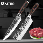 Xituo Couteau de cuisine Chef 8 Pouces Couteaux en acier inoxydable Sushi Viande Santoku Japonais 7Cr17 440C High
