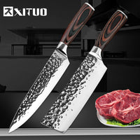 Xituo Kuchyňský nůž Kuchař 8 Palec Nerezové nože Sushi Maso Santoku Japonský 7Cr17 440C High
