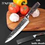Xituo አዲስ Chefs Knives 8 ኢንች እጅ የተቀረጸ 7Cr17Mov አይዝጌ አረብ ብረት ጃክ ቤት ሳጥኑ ሳንኩኩ