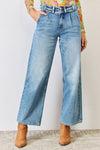 Kancan-Jeans mit hoher Taille und weitem Bein