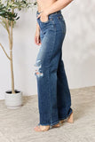 ג'ודי בלו בגודל מלא גבוה מותן ג'ינס סטרייט במצוקה שנות ה-90