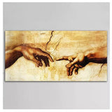 لوحة زيتية كلاسيكية مصنوعة يدويًا من القماش المزخرف بفن مايكل أنجلو خلق آدم (مرسومة يدويًا)