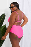 Marina West Swim Take A Dip Twist Bikini High-Rise in Pink