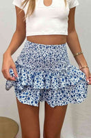 Excudebat Frill Trim Smocked Mini Skirt