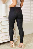 Kancan Full Size High Rise Black Coated Ankel Skinny Jeans