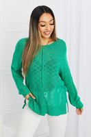 Mittoshop Exposed Seam Slit Knit Top ma Kelly Green