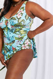 Marina West Swim Cikakkun Girman Girman Jirgin Ruwa Tare da Ni V-Neck Dress Swim Dress a Turquoise