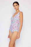 Marina West Swim Full Size Float On Ruffle Faux Wrap One-Piece in Roses Off-White