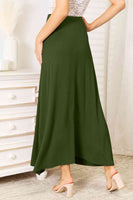 Take Full Size Laini ya Rayon Drawstring Waist Maxi Skirt Rayon