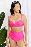 Marina West Swim Take A Dip Twist Bikini High-Rise in Pink
