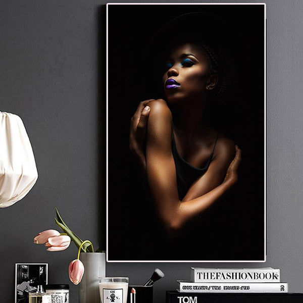 Hq Canvas Print Sexy Black African Woman Portrait Wall Art Picture Products On Etsy