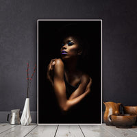 Hq Canvas Print Sexy Black African Woman Portrait Wall Umělecké obrázky na Etsy