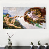 قماش الفن الكلاسيكي النفط اللوحة مايكل أنجلو خلق آدم صور الحائط