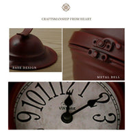 European Retro Iron Clocks Ornaments Ancient Mute Clock Desktop Crafts Small Searchlights Clock Home Decoration Personality Gift