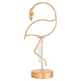 Kreativní jednoduché moderní tepané železo Zlatý plameňák Hydroponická váza Ornament Flamingo lampa Domácí kancelář Decor Desktop řemesla Dárek