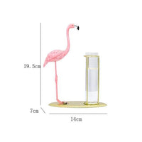 Kreativní jednoduché moderní tepané železo Zlatý plameňák Hydroponická váza Ornament Flamingo lampa Domácí kancelář Decor Desktop řemesla Dárek