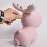 Julklappar Miniatyrmodell Skulptur Santa Elk Creative Piggy Bank Desk Decor Ornaments Söt tecknad djurhjortfigur