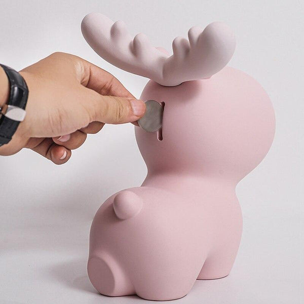 Christmas Gifts Miniature Model Sculpture Santa Elk Creative Piggy Bank Desk Decor Ornaments Cute Cartoon Animal Deer Figurine