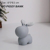 Christmas Gifts Miniature Model Sculpture Santa Elk Creative Piggy Bank Desk Decor Ornaments Cute Cartoon Animal Deer Figurine