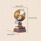 Vintage Harz Globus mit Buch Handwerk Modell Dekoration Miniatur Ornamente Artesanato Globus Figuren Wohnkultur Skulptur