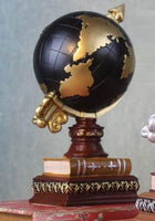 Vintage Harz Globus mit Buch Handwerk Modell Dekoration Miniatur Ornamente Artesanato Globus Figuren Wohnkultur Skulptur