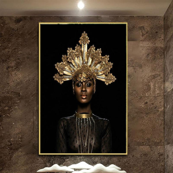 Hq Canvas Print Old Crown Black African Woman Wall Art Picture Products On Etsy