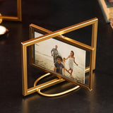 Domácí dekorace Ozdoby Narozeninové dárky Rám Zlatá police se skleněným skládacím fotorámečkem Cestovní doplňky Severská móda