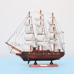 Trähantverk Medelhavsstil Segelbåt Staty Prydnader Fartyg Miniatyr Vintage Båtdekor Hemmakontor Dekorationspresenter