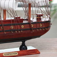 مصنوعات خشبية على طراز البحر الأبيض المتوسط ​​على شكل قارب شراعي حلي زينة سفينة صغيرة عتيقة على شكل قارب ديكور منزلي للمكتب والهدايا