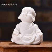 Mini Monk Crafts Home Decoration Buddha Miniatura Figurines Car Doll Ornaments Sandstone Little Maitreya Desktop Furnishing Gift